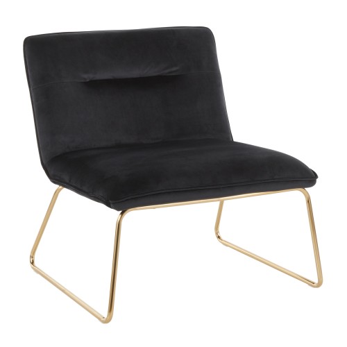 Casper Accent Chair (Black Velvet + Gold Metal)